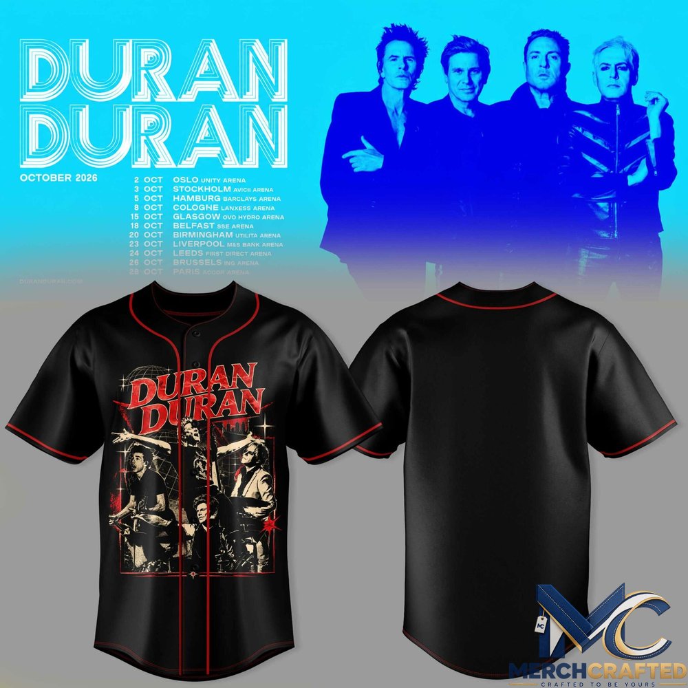 Duran Duran October 2026 Tour Baseball Jersey