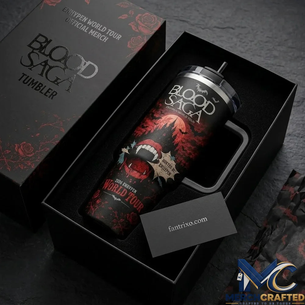 ENHYPEN Blood Saga World Tour 2026 Kpop Concert Merch Tumbler with Handle