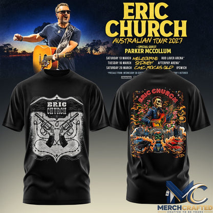 Eric Church Australian Tour 2027 T-Shirt Melbourne Sydney CMC Rocks Tee