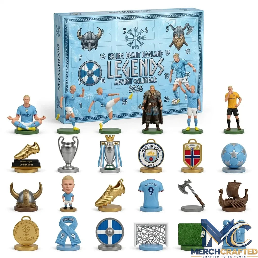 Erling Haaland Manchester City Football Collectibles 24-Day Christmas Countdown Advent Calendar