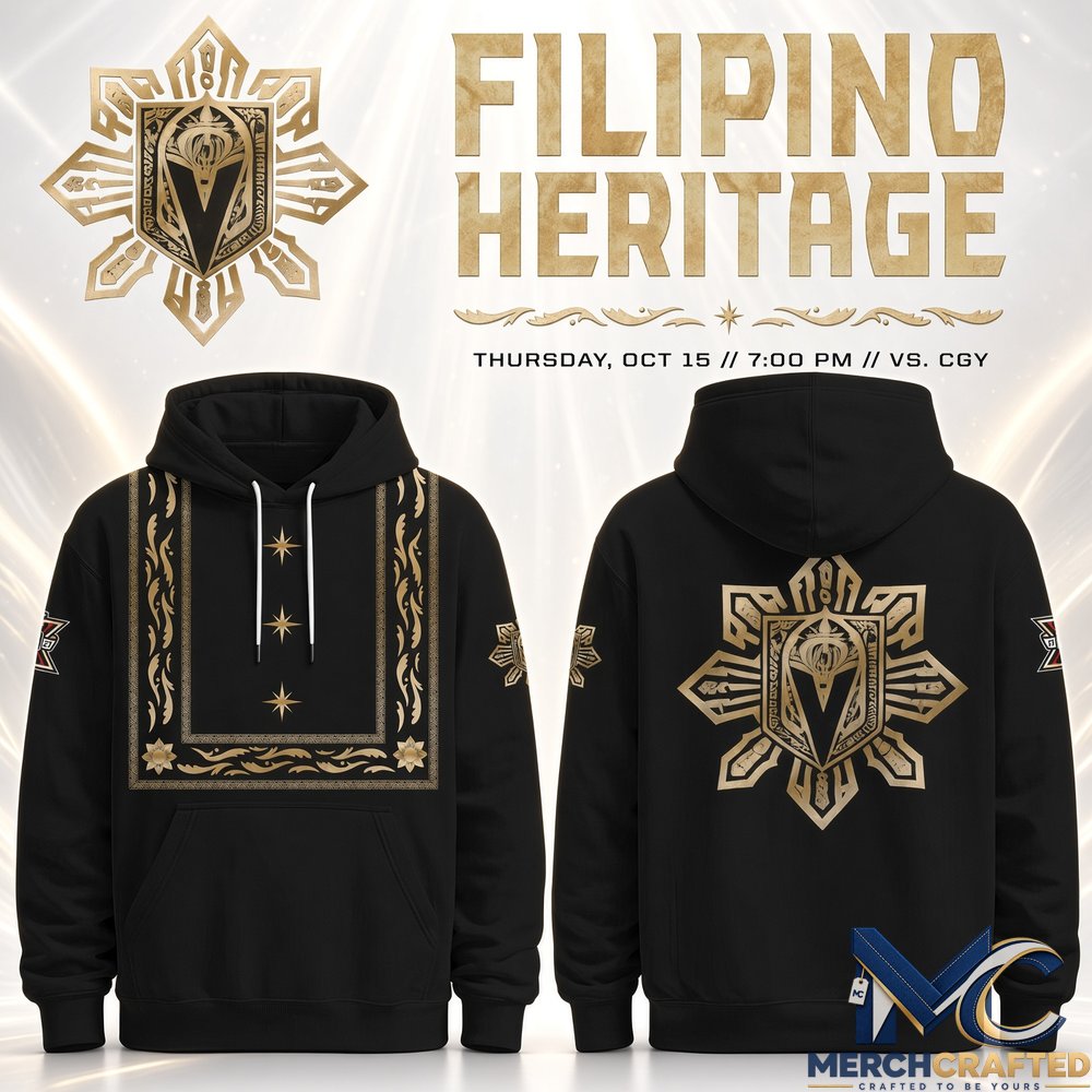 Filipino Heritage Barong Hoodie Black Gold Graphic