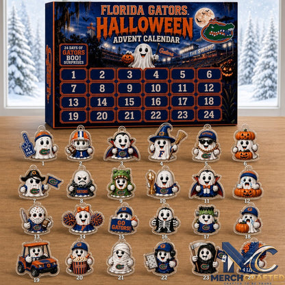 Florida Gators Halloween Advent Calendar 2026  24 Days of Gators Boo Surprises Acrylic Ornaments