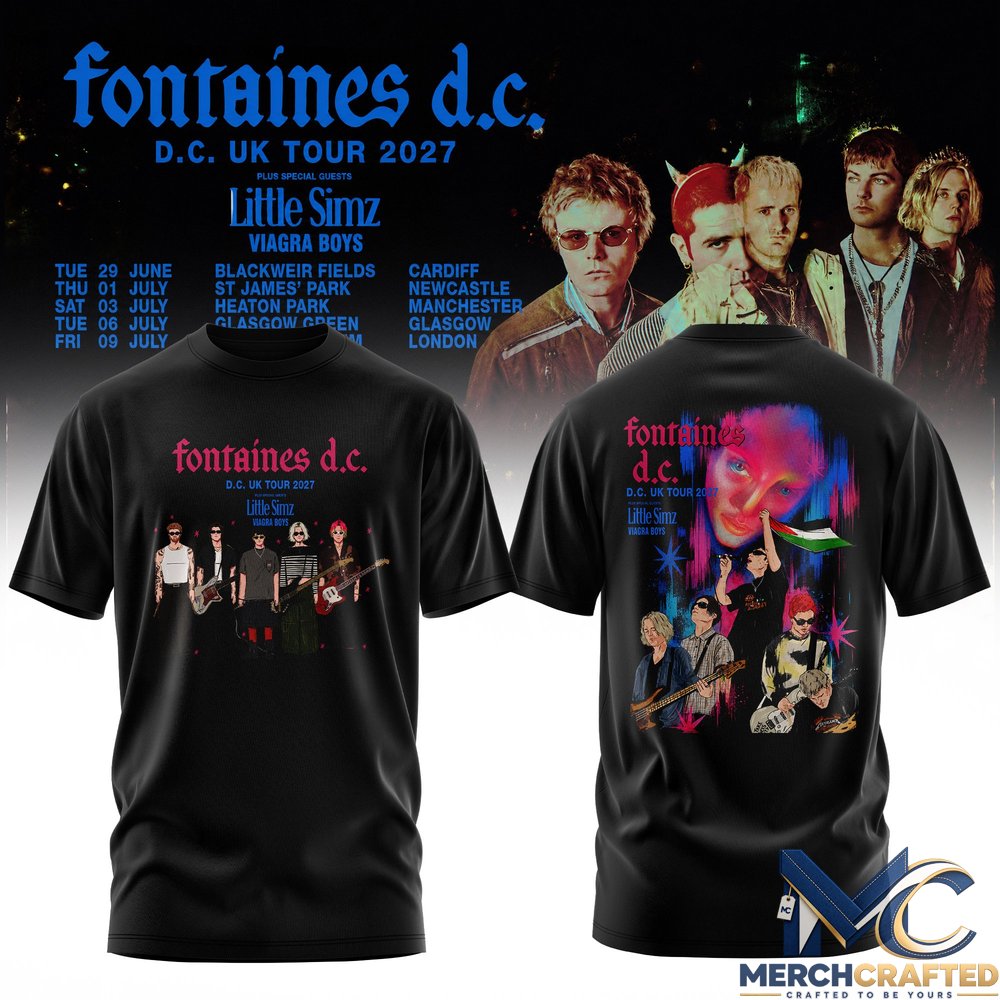 Fontaines D.C Rock Band UK Tour 2027 Little Simz Viagra Boys Limited Shirt