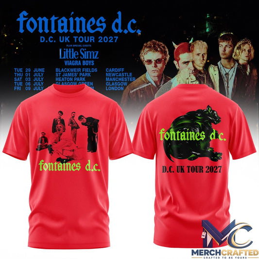 Fontaines D.C Rock Band UK Tour 2027 Red Edition Shirt