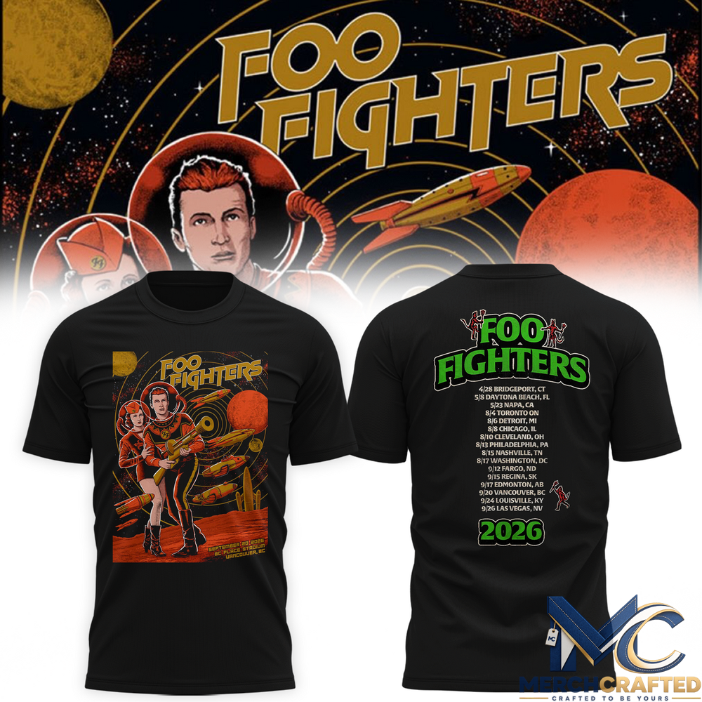 Foo Fighters Vancouver BC 2026 T-Shirt BC Place Take Cover Tour Tee