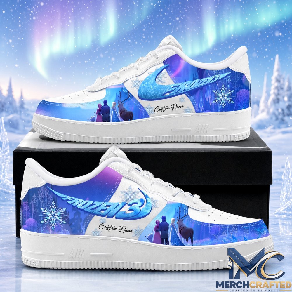Frozen 3 Custom Name Sneakers for Frozen Fans Custom Name Frozen 3 Elsa And Anna Shoes Sneakers Version 1 for Frozen Fans