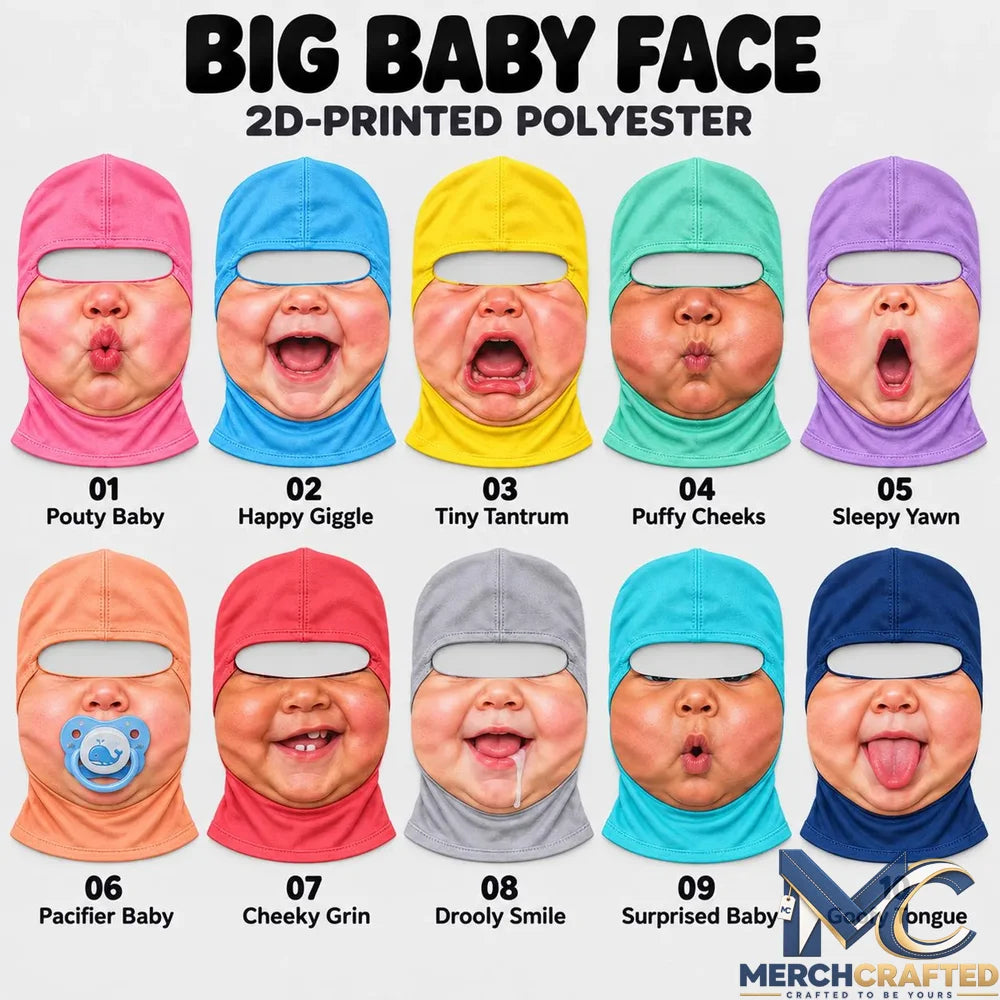 Funny Big Baby Face Balaclava Mask