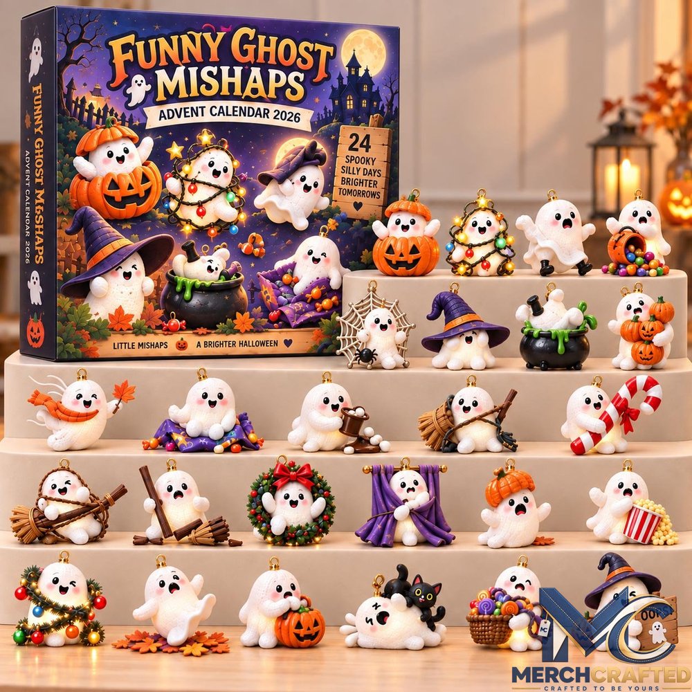 Funny Ghost Mishaps Advent Calendar 2026 – 24 Spooky Silly Ornament Countdown
