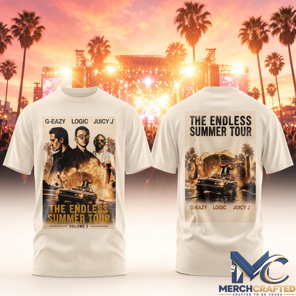 G-Eazy The Endless Summer Tour Volume 2 2026 Special T-Shirt Logic Juicy J Concert Merch