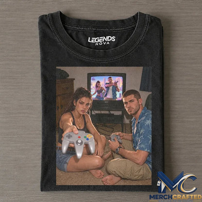 GTA 6 Jason Duval and Lucia Caminos Funny Gaming Vintage T Shirt