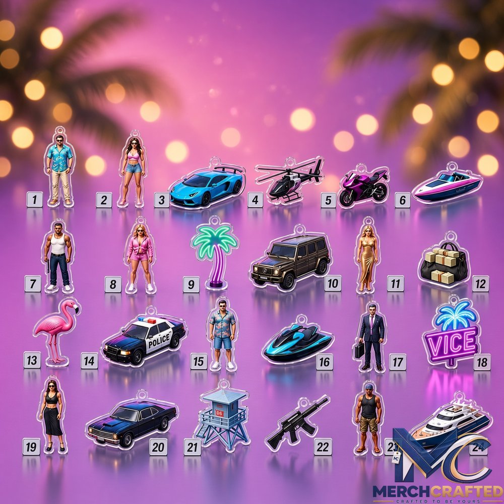 GTA 6 Vice City 2026 Limited Edition Advent Calendar  24 Collectible Charms