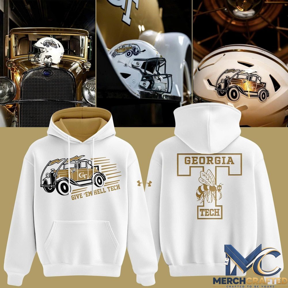 Georgia Tech Yellow Jackets Football Ramblin’ Wreck “Give ’Em Hell Tech” Hoodie