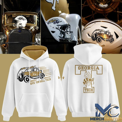 Georgia Tech Yellow Jackets Football Ramblin’ Wreck “Give ’Em Hell Tech” Hoodie