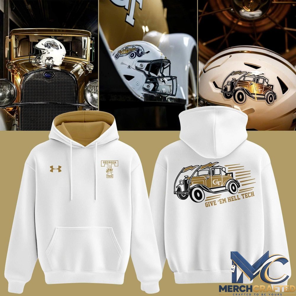 Georgia Tech Yellow Jackets Football Ramblin’ Wreck “Give ’Em Hell Tech” Hoodie