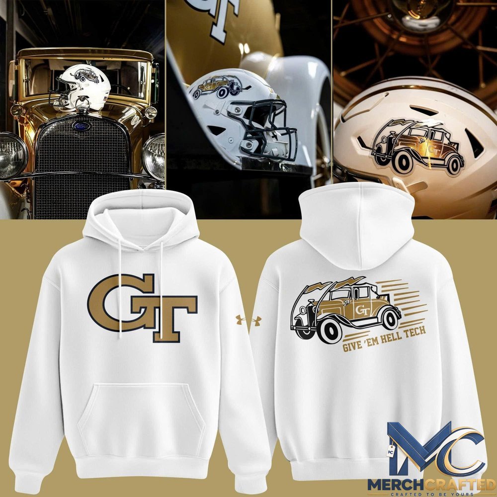 Georgia Tech Yellow Jackets Football Ramblin’ Wreck “Give ’Em Hell Tech” Hoodie