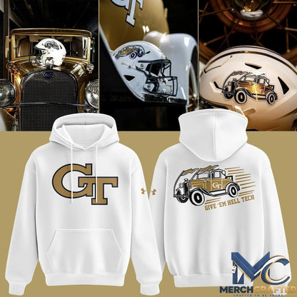 Georgia Tech Yellow Jackets Football Ramblin’ Wreck “Give ’Em Hell Tech” Hoodie