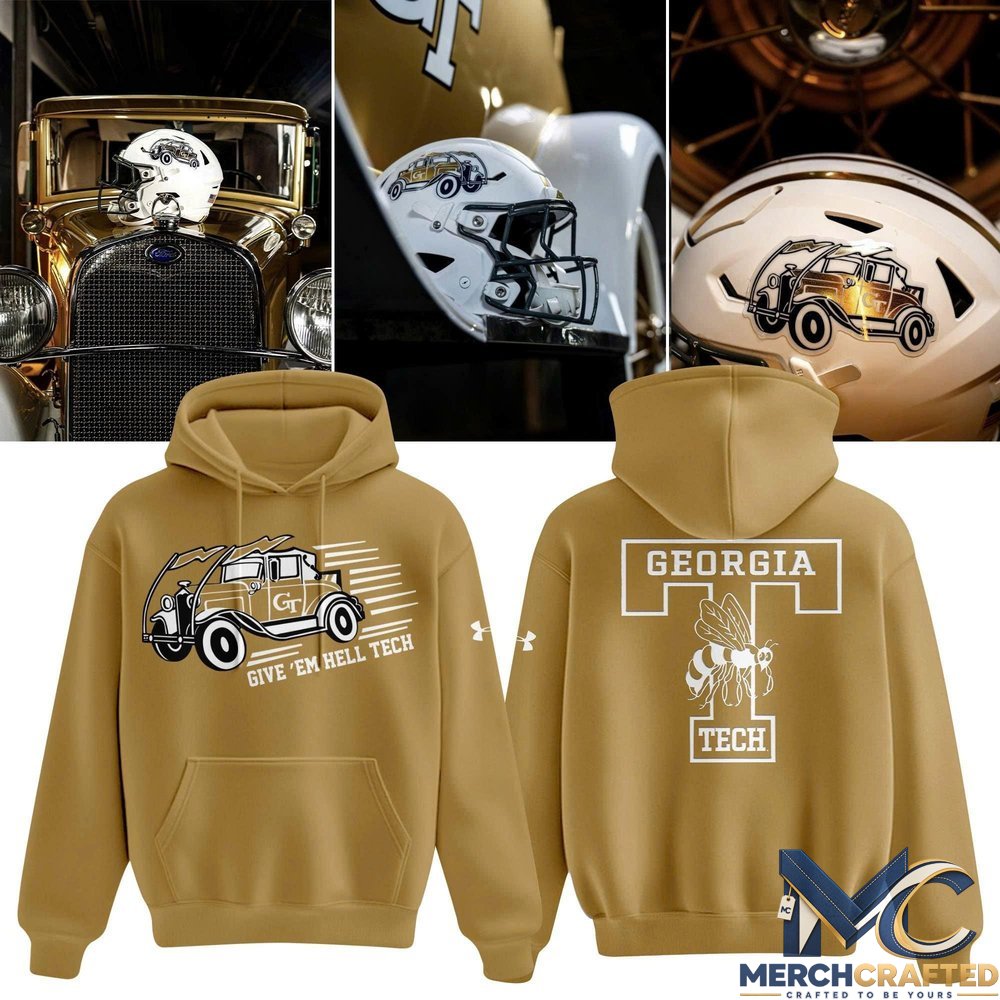Georgia Tech Yellow Jackets Football Ramblin’ Wreck “Give ’Em Hell Tech” Hoodie