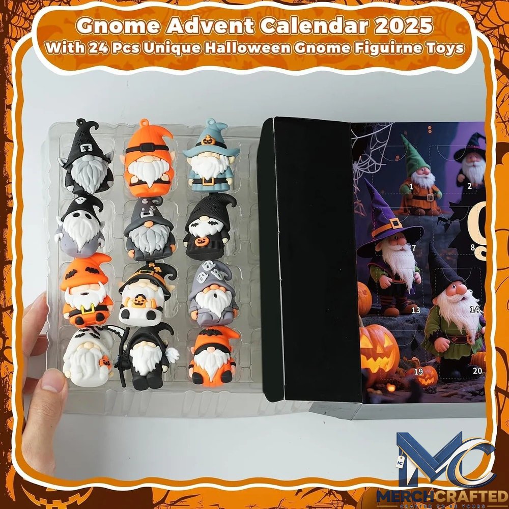 Gnome Halloween Advent Calendar 2026 – 24 Unique Halloween Gnome Figurines Countdown