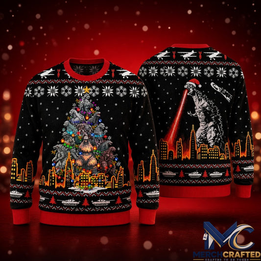 Godzilla Christmas 2026 Ugly Sweater