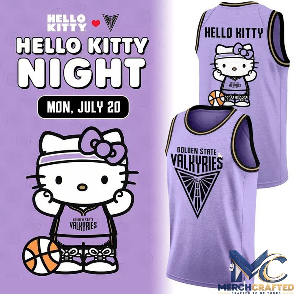 Golden State Valkyries x Hello Kitty Night 2026 Purple Basketball Jersey
