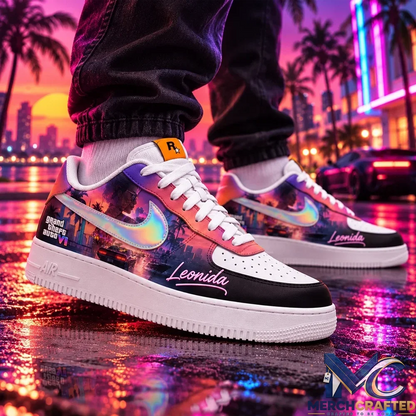 Grand Theft Auto VI Vice City Leonida Custom AF1 Shoes