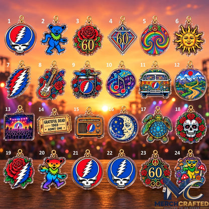 Grateful Dead 60th Anniversary Advent Calendar 2026  24 Collectible Steal Your Face Charms