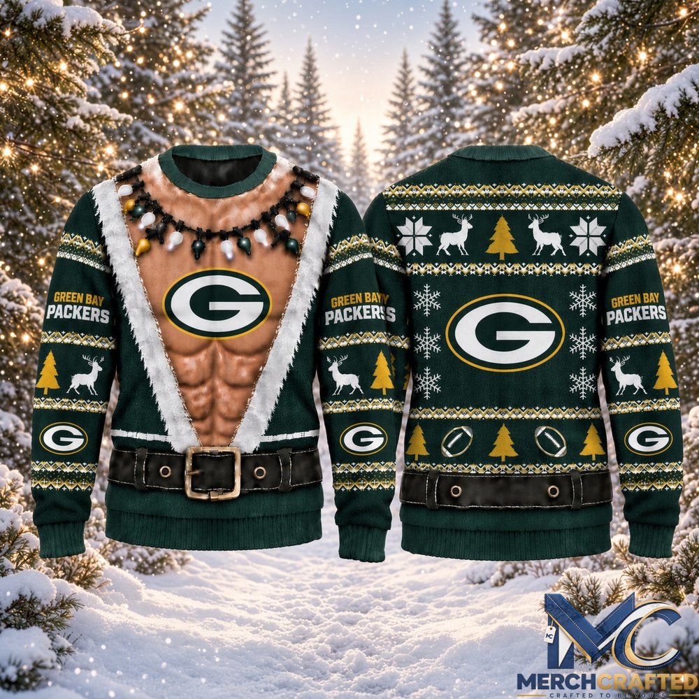 Green Bay Packers Funny Body 2026 Ugly Christmas Sweater  Football Christmas Graphic Sweater for Packers Fans