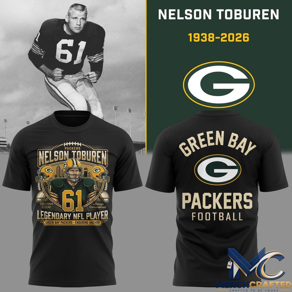 Green Bay Packers Nelson Toburen Memorial T-Shirt Thank You For Memories