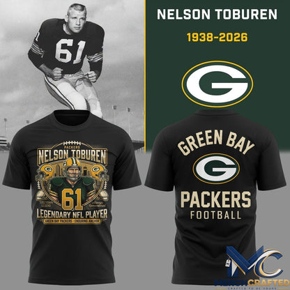 Green Bay Packers Nelson Toburen Memorial T-Shirt Thank You For Memories