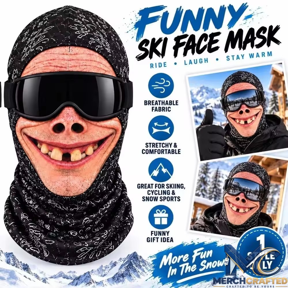 Grin Face Funny Ski Mask