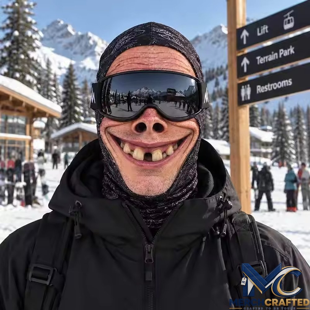 Grin Face Funny Ski Mask