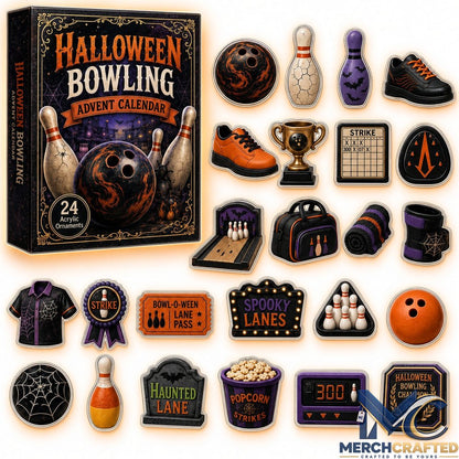Halloween Bowling x Advent Calendar 2026  24 Acrylic Ornaments Strike If You Dare Gift
