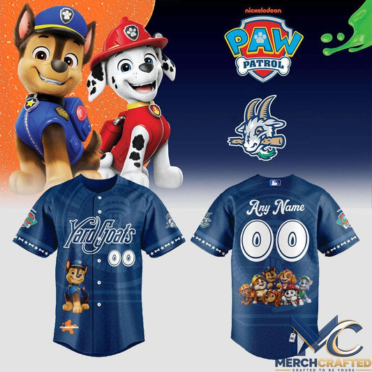 Hartford Yard Goats x Paw Patrol Chase Custom Name Baseball Jersey