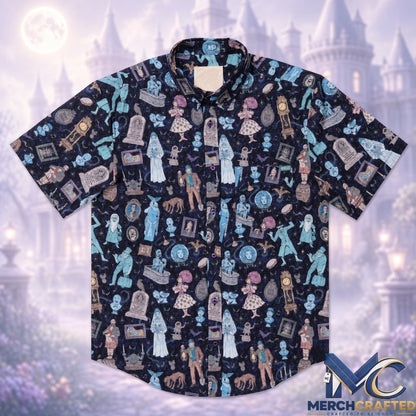 Haunted Mansion Room for One More Halloween 2026 Hawaiian Shirt  Ghost Character Print Button-Up