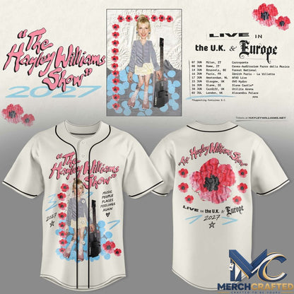 Hayley Williams UK & Europe Tour Baseball Jersey