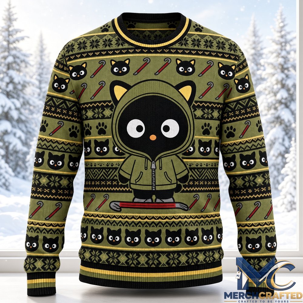 Hello Kitty And Friends Sanrio x The Boys Chococat As Hughie Ugly Sweater  Green Holiday Knit for Fans