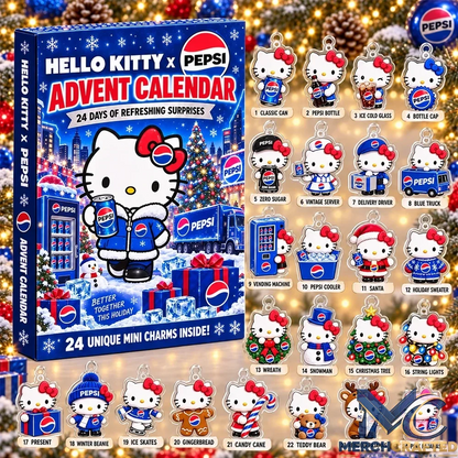 Hello Kitty Pepsi Advent Calendar 2026 Limited Edition 24 Day Christmas Countdown Mini Charms Collectible Gift for Fans