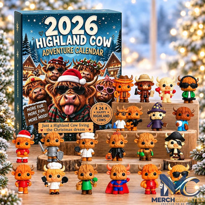 Highland Cow Advent Calendar 2026 24 Day Christmas Countdown Collectible Figures Holiday Gift