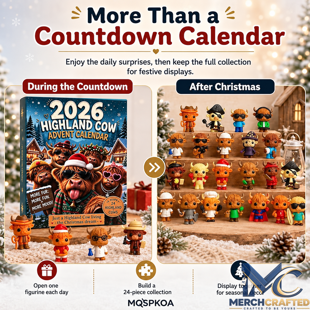 Highland Cow Advent Calendar 2026 24 Day Christmas Countdown Collectible Figures Holiday Gift