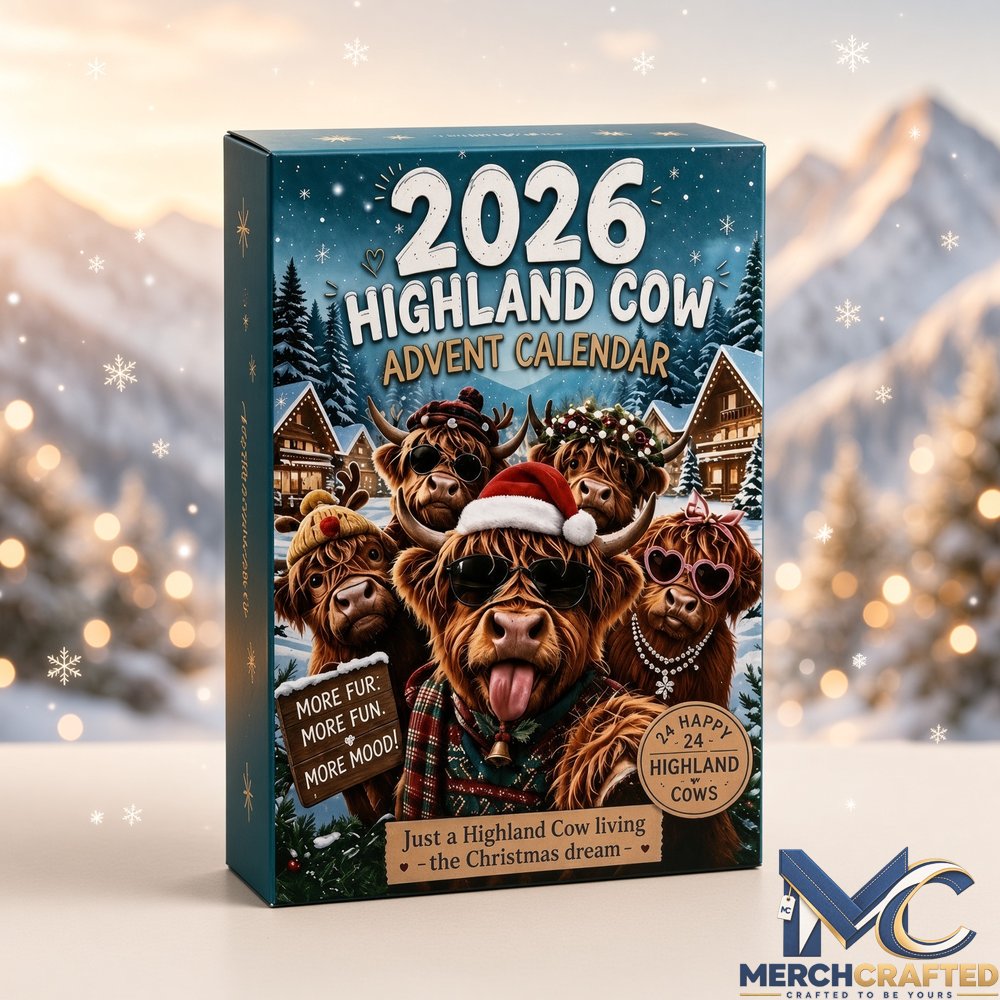 Highland Cow Christmas 2026 Advent Calendar 24 Day Countdown