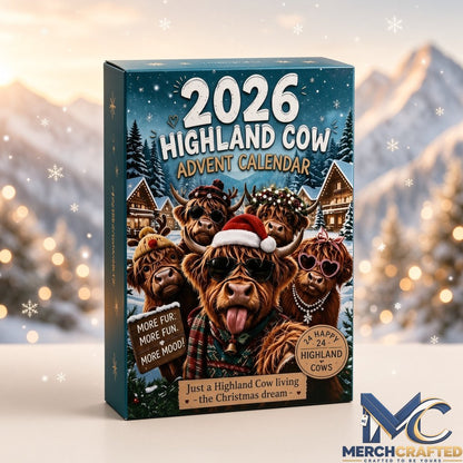 Highland Cow Christmas 2026 Advent Calendar 24 Day Countdown