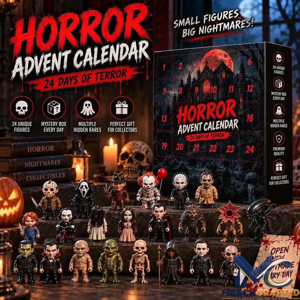 Horror Movie Advent Calendar – 24 Days of Terror Unique Horror Figurines Countdown