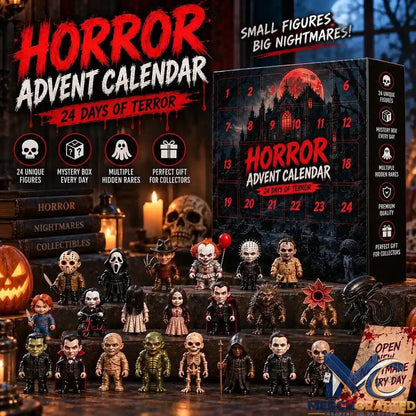 Horror Movie Advent Calendar – 24 Days of Terror Unique Horror Figurines Countdown