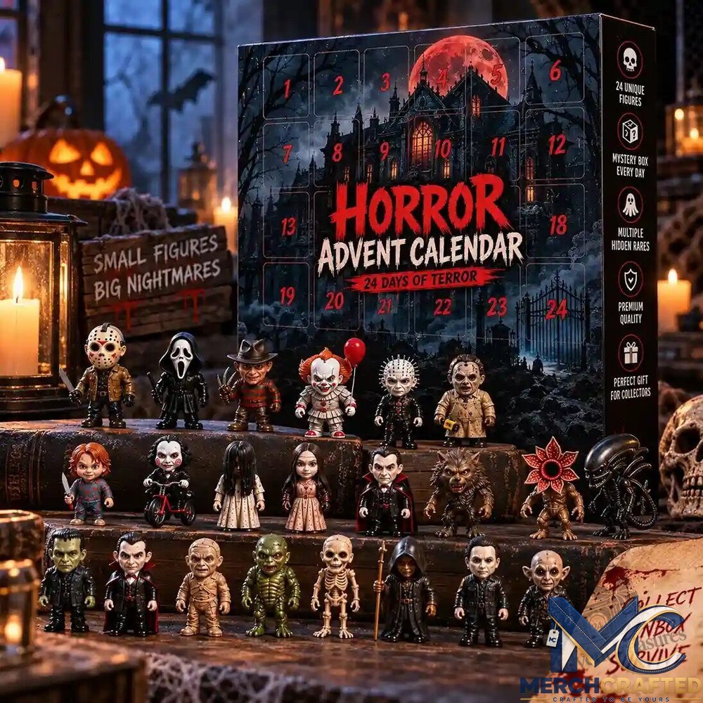 Horror Movie Advent Calendar – 24 Days of Terror Unique Horror Figurines Countdown