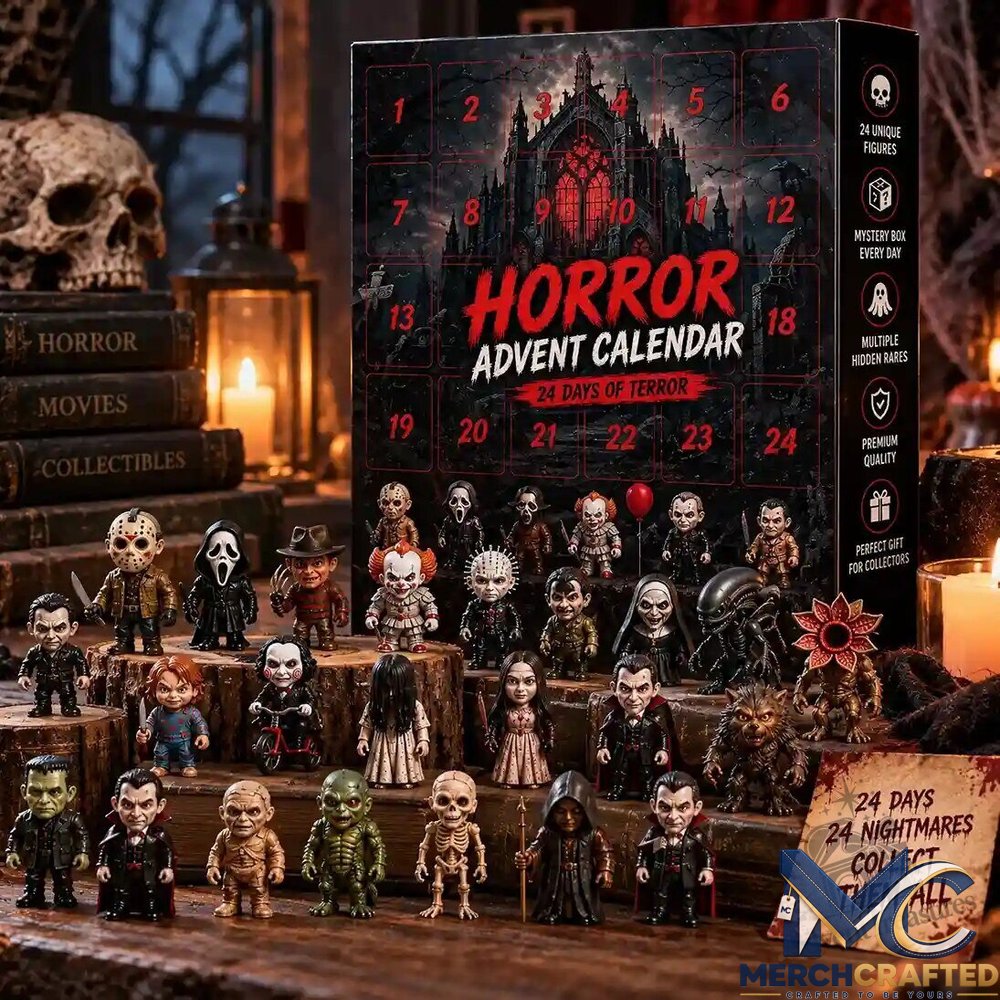 Horror Movie Advent Calendar – 24 Days of Terror Unique Horror Figurines Countdown