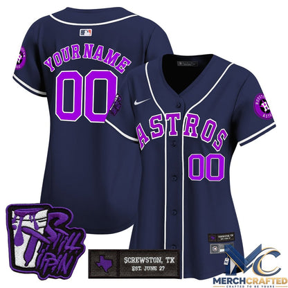 Houston Astros DJ Screw Still Tippin Purple Patch Vapor Premier Limited Custom Baseball Jersey