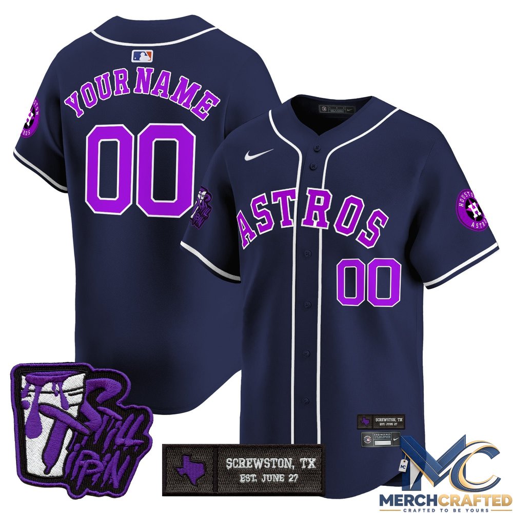 Houston Astros DJ Screw Still Tippin Purple Patch Vapor Premier Limited Custom Baseball Jersey