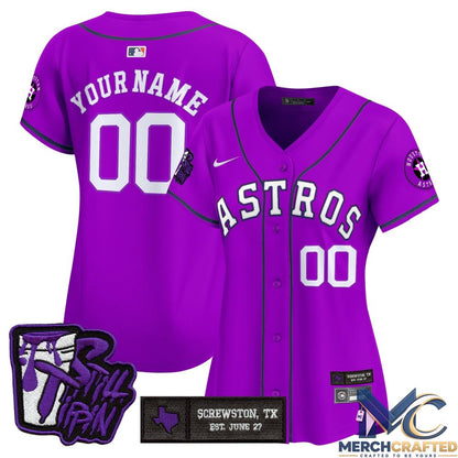 Houston Astros DJ Screw Still Tippin Purple Patch Vapor Premier Limited Custom Baseball Jersey