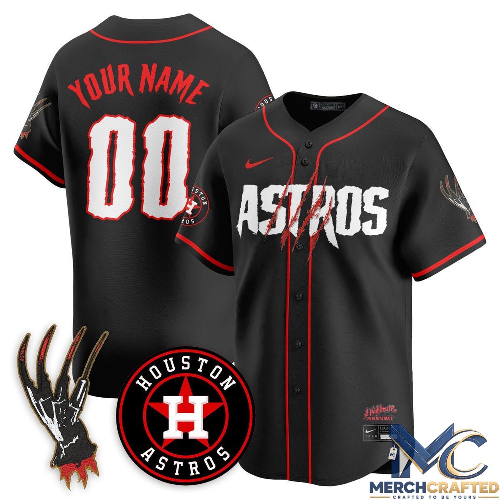 Houston Astros Nightmare on Elm Street Custom Baseball Jersey