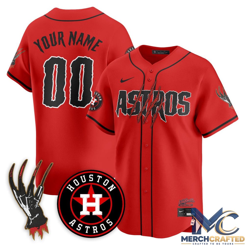 Houston Astros Nightmare on Elm Street Custom Baseball Jersey